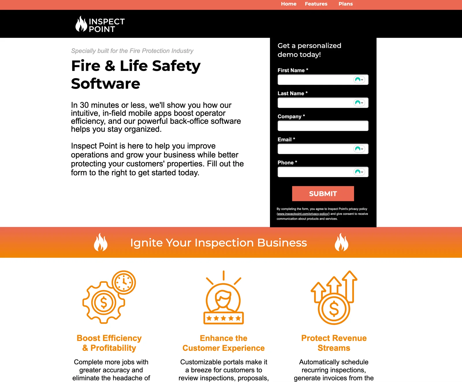 Original Get a Demo landing page before redesign